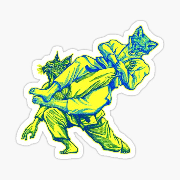 Martial Arts - Way of Life #3 - Fox vs Lynx flying armbar - jiu jitsu, bjj submissions Sticker