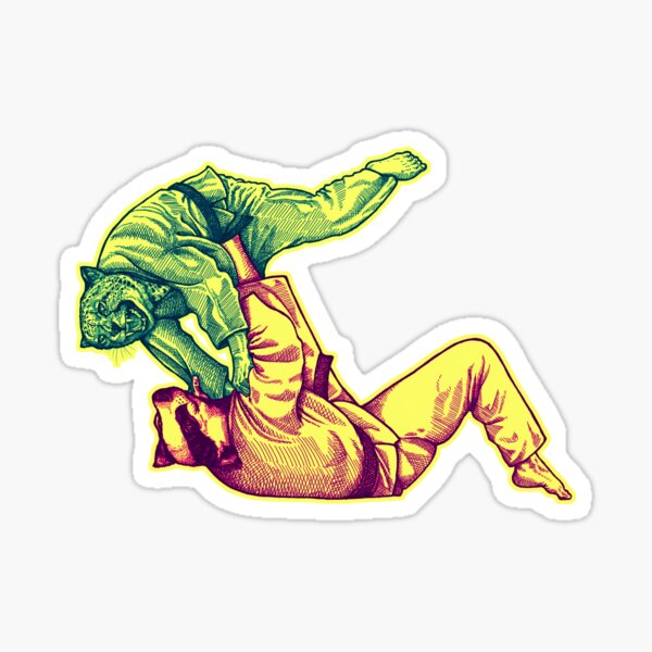 Martial Arts - Way of Life #2 - cheetah vs badger - jiu jitsu, judo, bjj tomoe nage Sticker