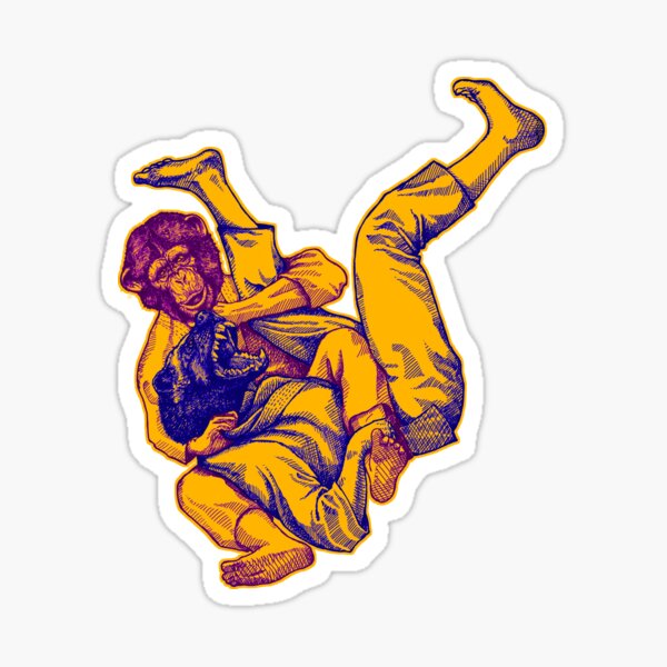Martial Arts - Way of Life #7 - chimpanzee vs wolverine - bow and arrow choke Sticker