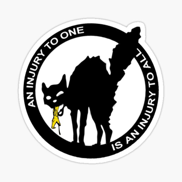 Una lesión para uno es una lesión para todos - Tabby Eats Gadsden Snek Pegatina