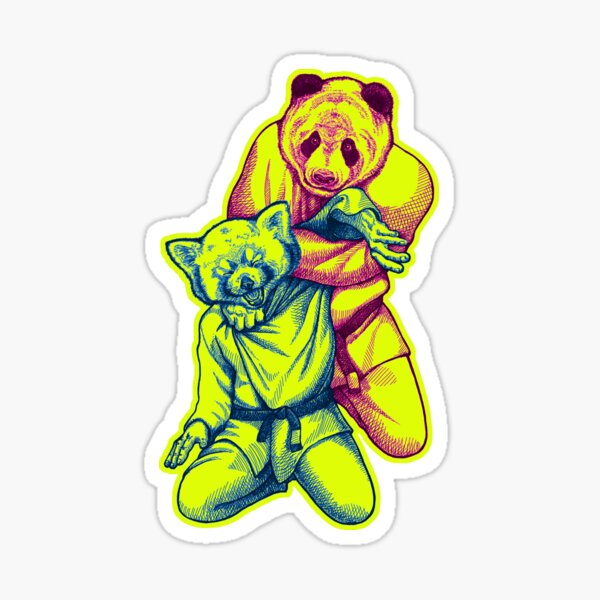 Martial Arts - Way of Life #4 - Panda vs Red Panda - jiu jitsu, bjj, judo submission Sticker