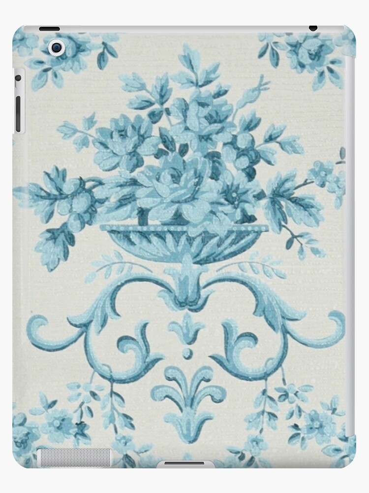 Shabby Chic Floral Antiqued Pattern Baby Blue Off White Rustic Ipad Case Skin By Love999 Redbubble