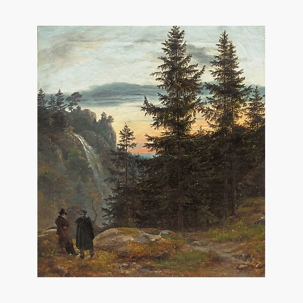 Item preview, View over a Mountain Gorge with Waterfall (Johan Christian Dahl) designed and sold by ArtHistorical.