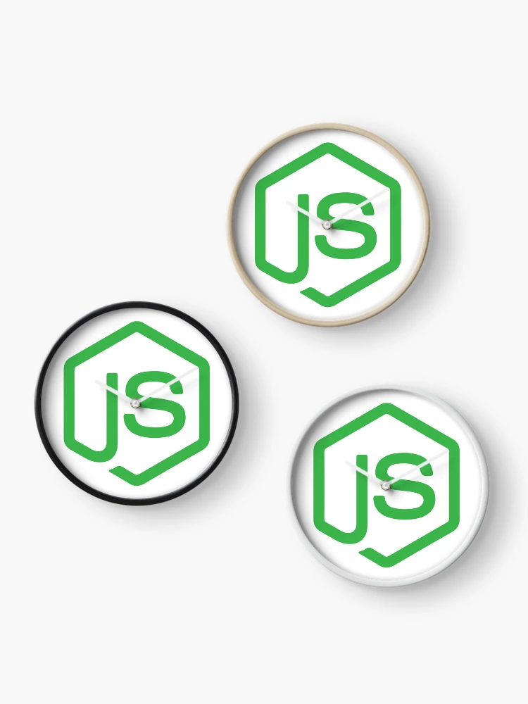 Thumbnail 3 of 4, Clock, Nodejs logo JavaScript Web Developer designed and sold by alltheprints.