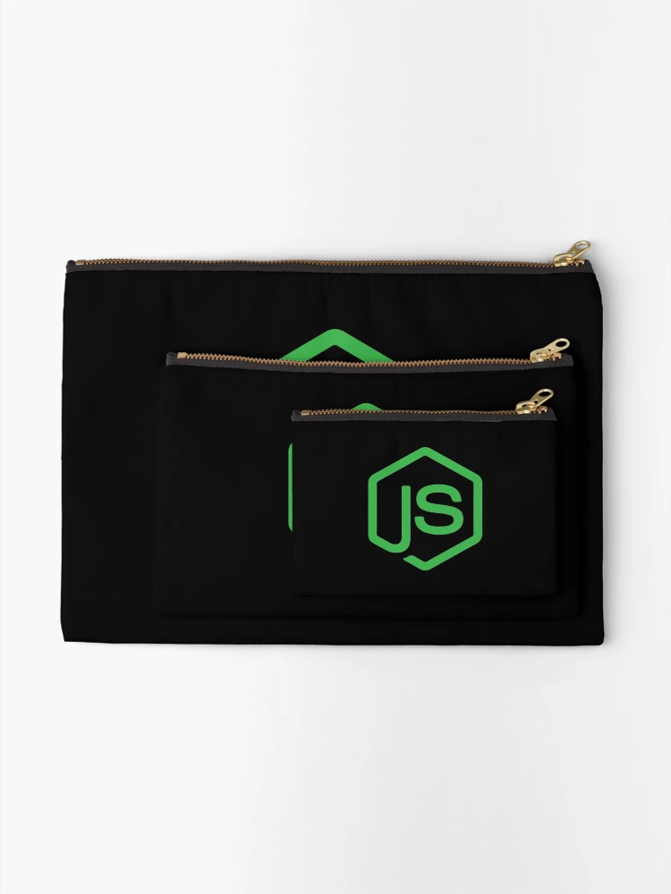 Thumbnail 2 of 4, Zipper Pouch, Nodejs logo JavaScript Web Developer designed and sold by alltheprints.