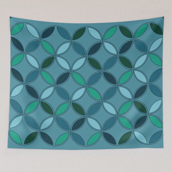 Item preview, Interlocking rings - blues and greens designed and sold by rodentgorl.