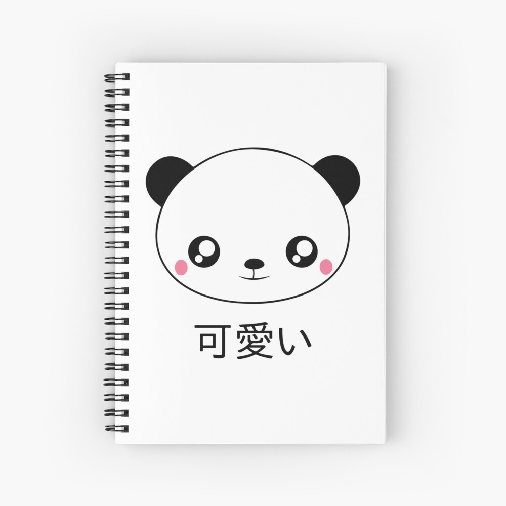 Cuaderno de espiral «Linda panda cara kawaii animado japonés» de  alltheprints | Redbubble