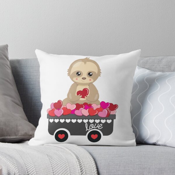 Item preview, Cute Sloth with Wheelbarrow of Hearts Love Valentines Day Design  designed and sold by Lieftees.
