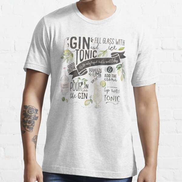 "Gin Tonic Recipe In Watercolor" Tshirt for Sale by Redbubble gin tonic t