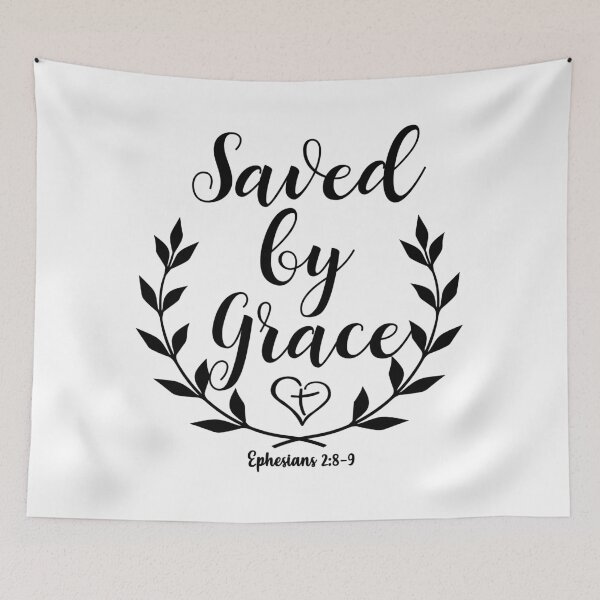 Item preview, Ephesians 2:8-9 Saved by Grace Bible Verse designed and sold by alltheprints.