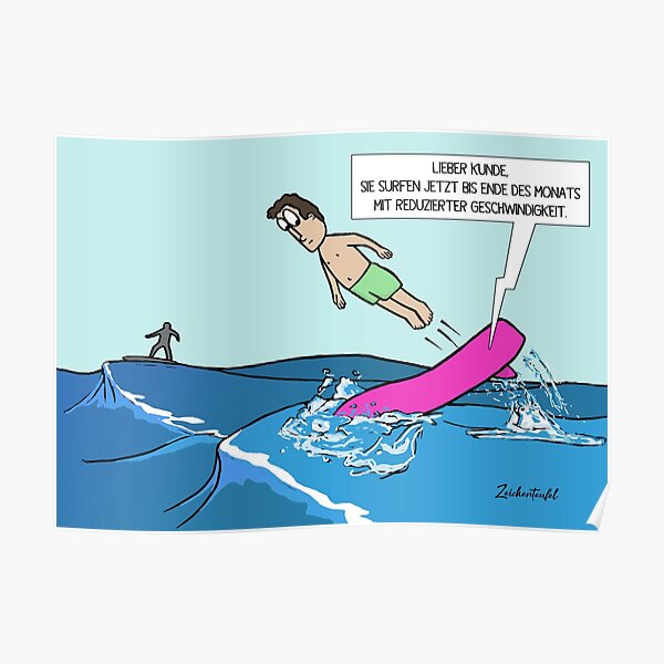 Zeichenteufel - Surfen mit reduzierter Geschwindigkeit Poster