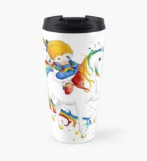 Watercolor Rainbow Brite Travel Mug