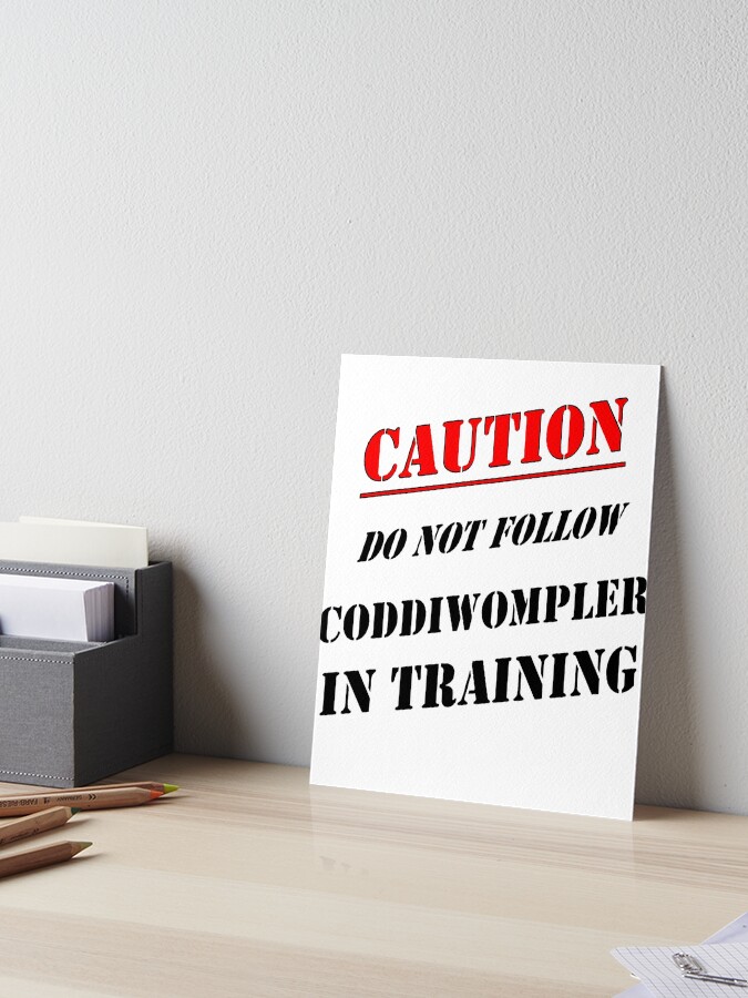 3dRose Taiche T-Shirts Caution Do Not Follow Coddiwompler in Training Text Design Coddiwompler