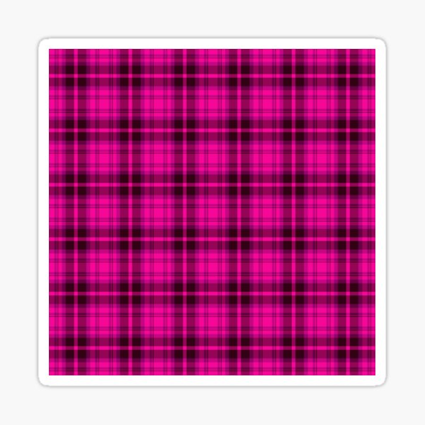 Shocking Pink Tartan Plaid Pattern Sticker