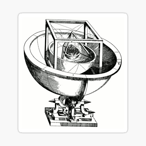  Johannes Kepler model, Radio telescope, illustration, exploration, water, science, vector, design, technology Sticker