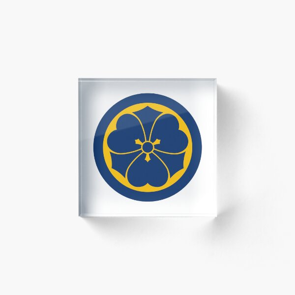 Sakai Mon Japanese samurai clan in yellow Acrylic Block