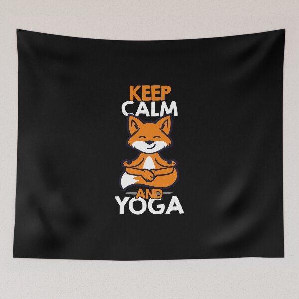 Item preview, Yoga meditation fox designed and sold by Volera.