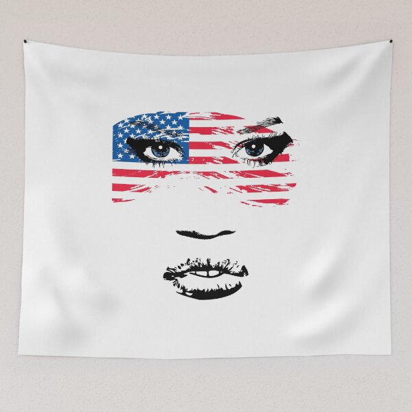 Item preview, USA Patriot Woman Independence Face July 4th Flag designed and sold by oberdoofus.