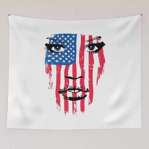 Item preview, USA Patriot Woman Flag Warpaint July 4th Flag designed and sold by oberdoofus.