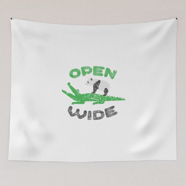 Item preview, Wide open! Crocodile with panda shirt designed and sold by bennikaufmann.