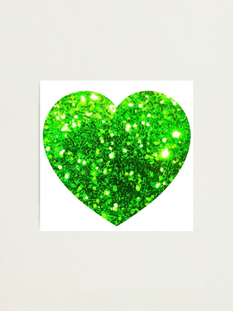 Green Glitter Heart Saint Valentines Valentines Day Love February 14 Valentin S Day Romantic Holiday Saint Valentine S Day Feast Of Saint Valentine Cupid Photographic Print By Pascally Redbubble
