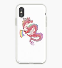 Gay Pride Eastern Dragon - Pastel. iPhone Case