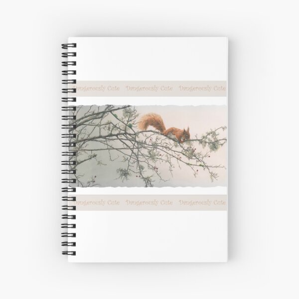 Red Squirrel "Dangerously Cute" Wildlife Painting Spiral Notebook