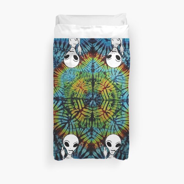 Tie Dye Alien Salute Duvet Cover