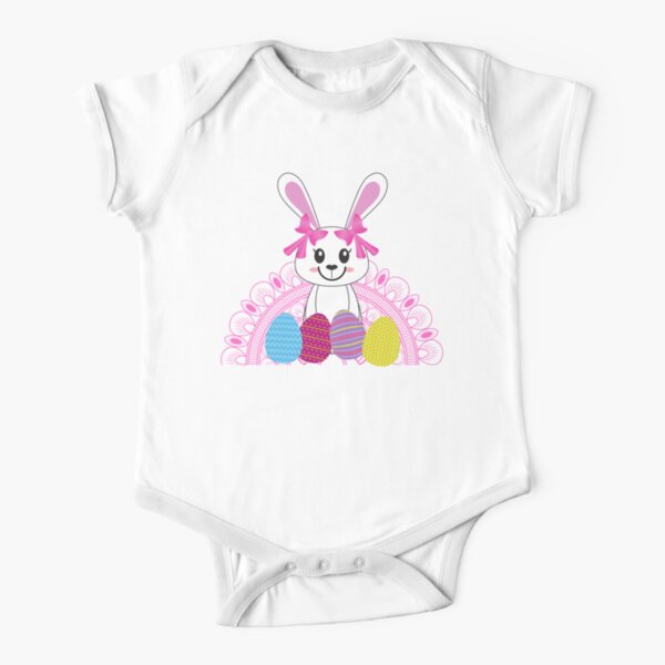 Easter bunny and eggs Short Sleeve Baby One-Piece