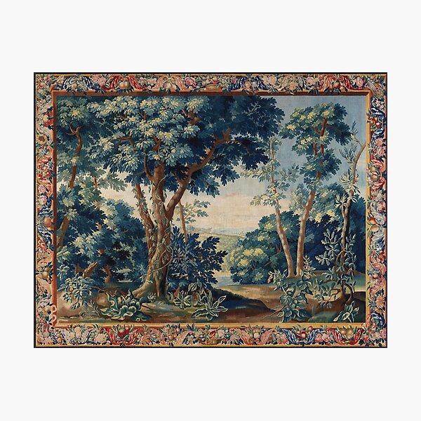 Item preview, GREENERY, TREES IN WOODLAND LANDSCAPE Antique Flemish Tapestry designed and sold by BulganLumini.