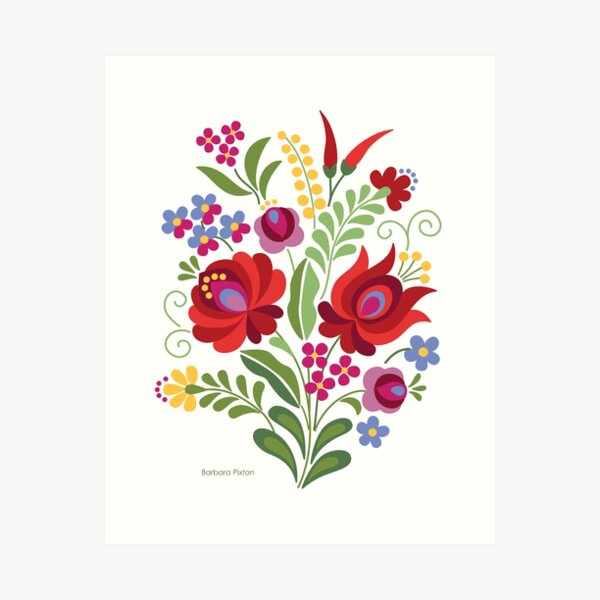 Item preview, Hungarian Folk Design Red Peppers designed and sold by Barbara Pixton.