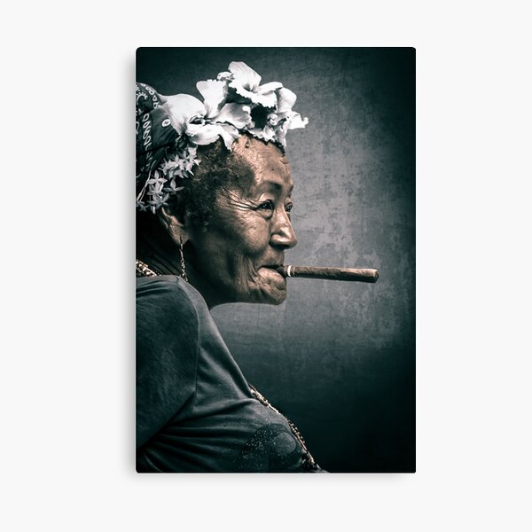 Cuba - woman with a cigar Canvas Print