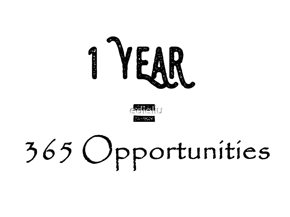 1 Year 365 Opportunities Quote By Edieliu Redbubble