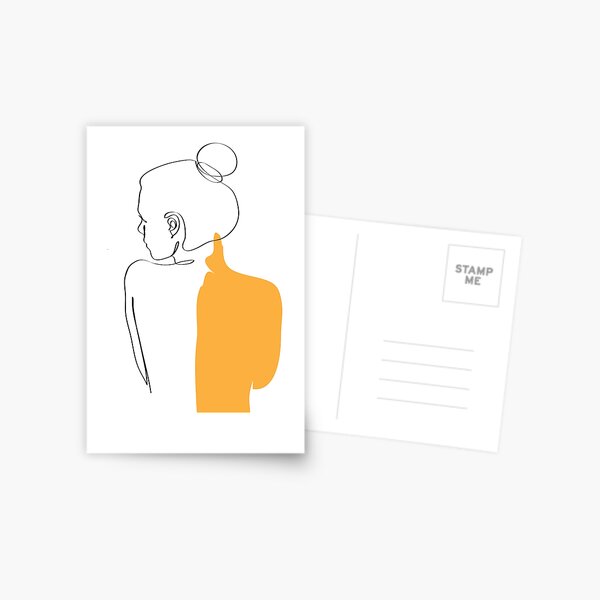 minimalist yellow woman Postcard