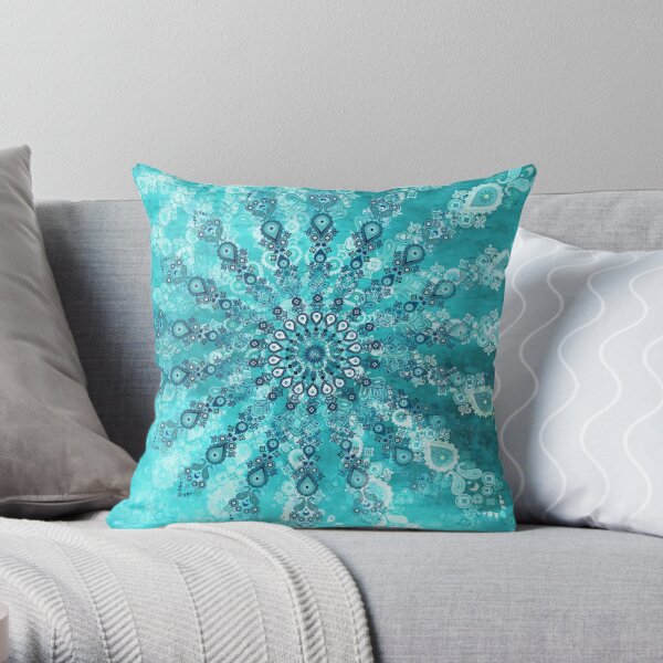 Teal and beige online throw pillows