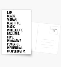 I Am Black Woman | African American | Black Lives Postcards