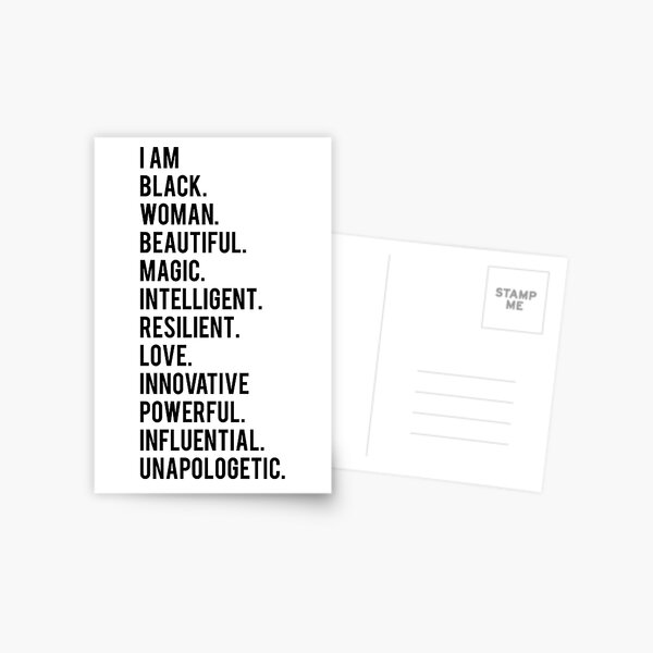 I Am Black Woman | African American | Black Lives Postcard