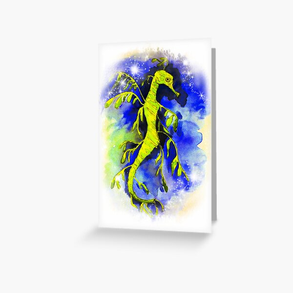 Green Leafy Seadragon Greeting Card
