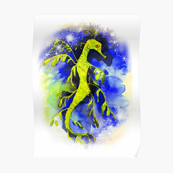 Green Leafy Seadragon Poster