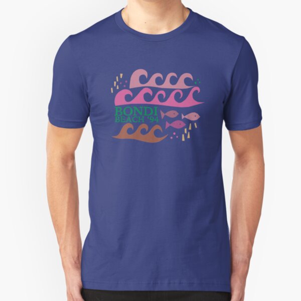 Bondi Beach Modern Vintage/Retro original design Slim Fit T-Shirt