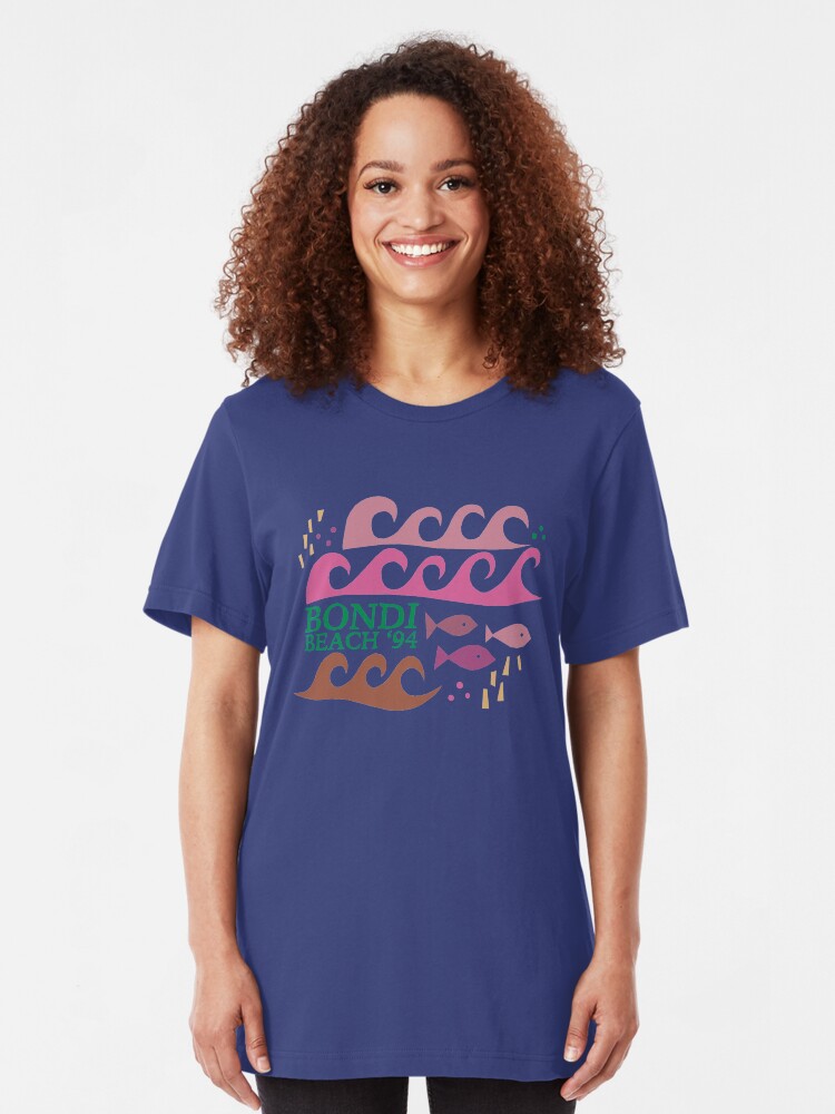 Alternate view of Bondi Beach Modern Vintage/Retro original design Slim Fit T-Shirt