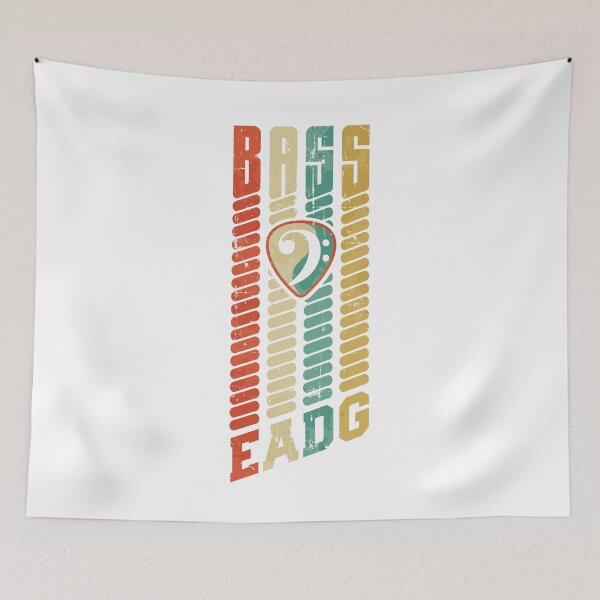Item preview, Vintage Bass Clef Guitar Strings EADG Tshirt for Bassist designed and sold by Billianidesigns.