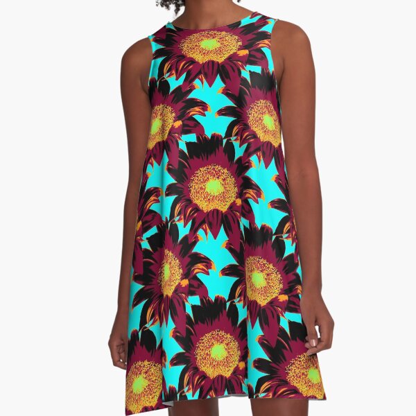 Sunflower Pattern A-Line Dress