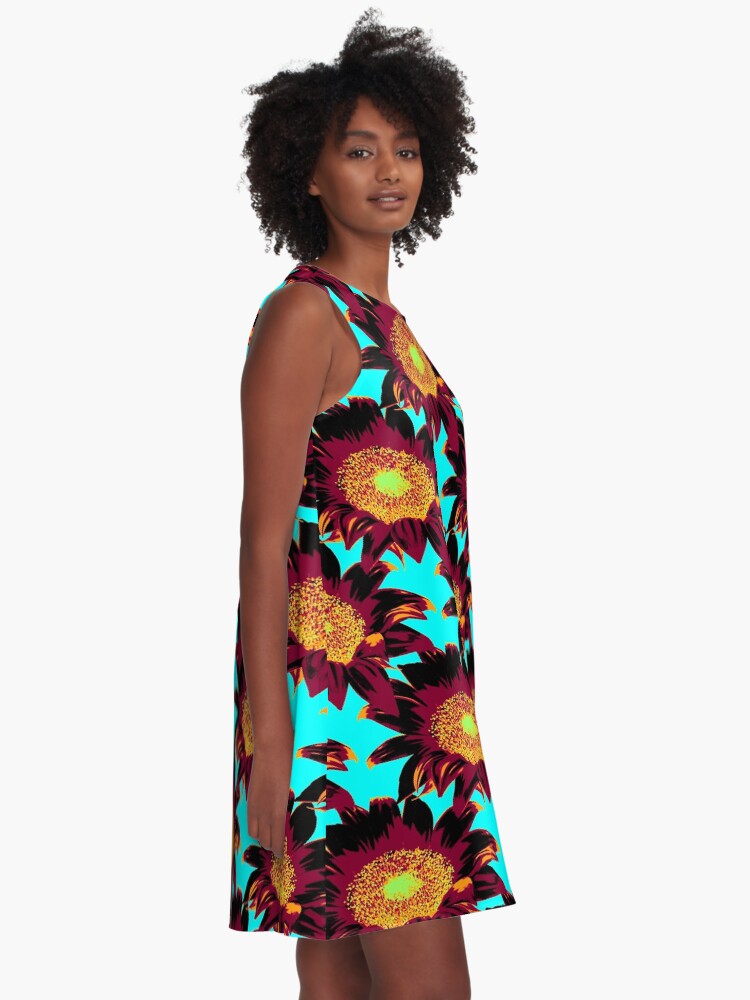 Alternate view of Sunflower Pattern A-Line Dress