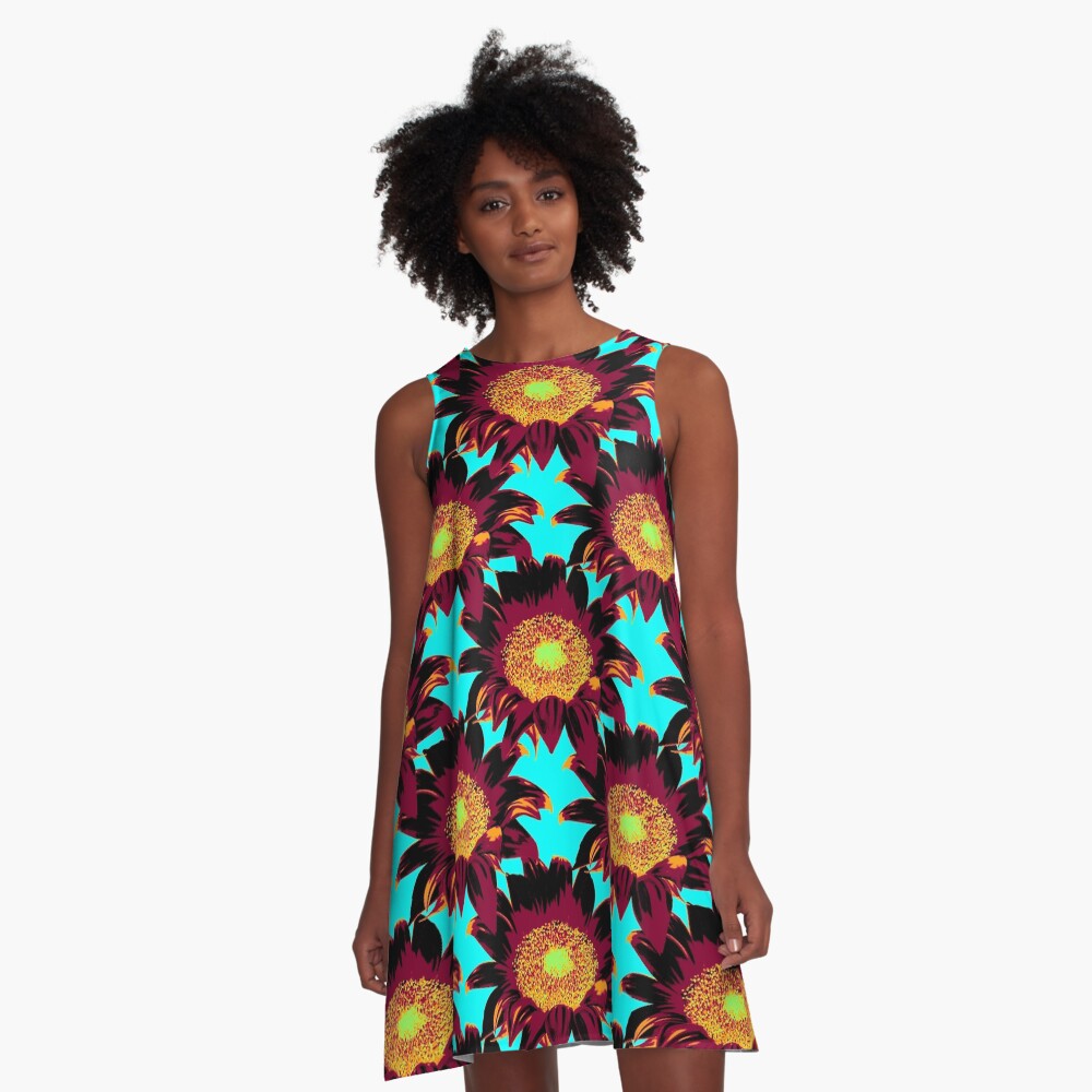Sunflower Pattern A-Line Dress