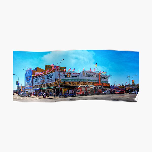 Nathan's Famous Frankfurters, Original Headquarters, Coney Island, Brooklyn, USA Poster