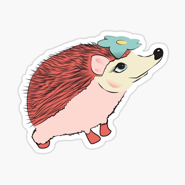 Hedgehog girl - gift on Saint Valentine's Day (14 February) Sticker