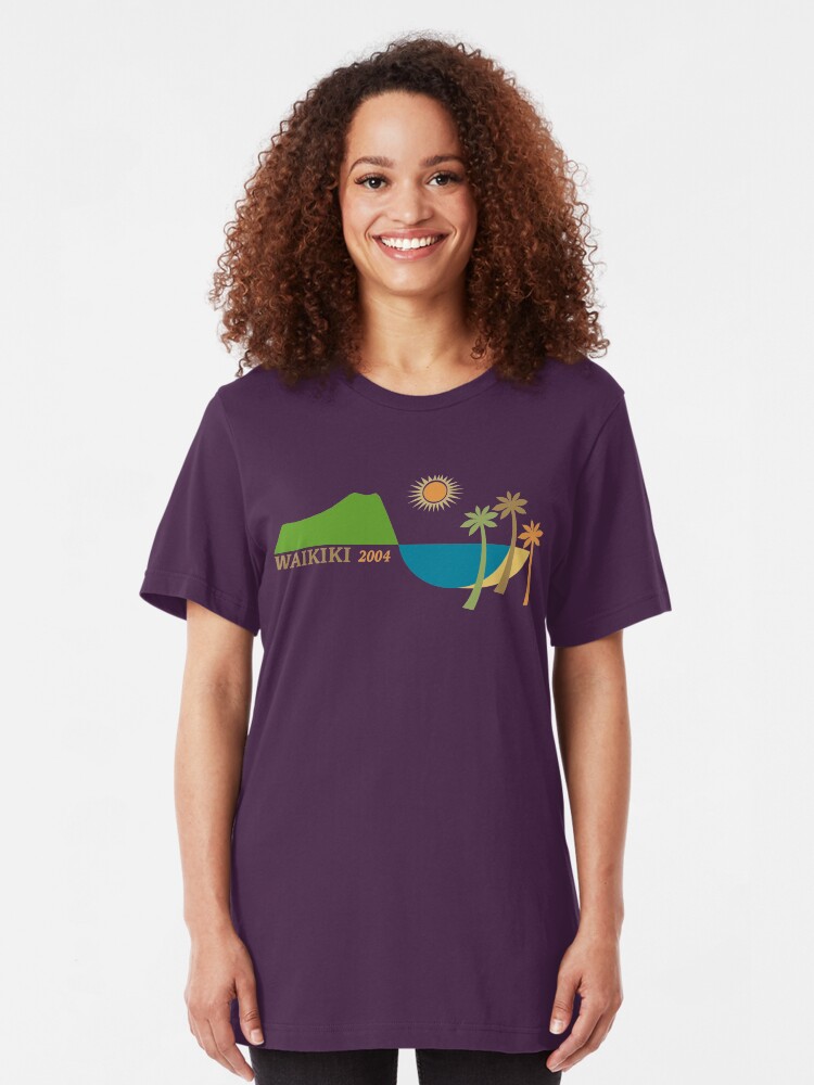 Alternate view of Waikiki Modern Vintage/Retro original design Slim Fit T-Shirt