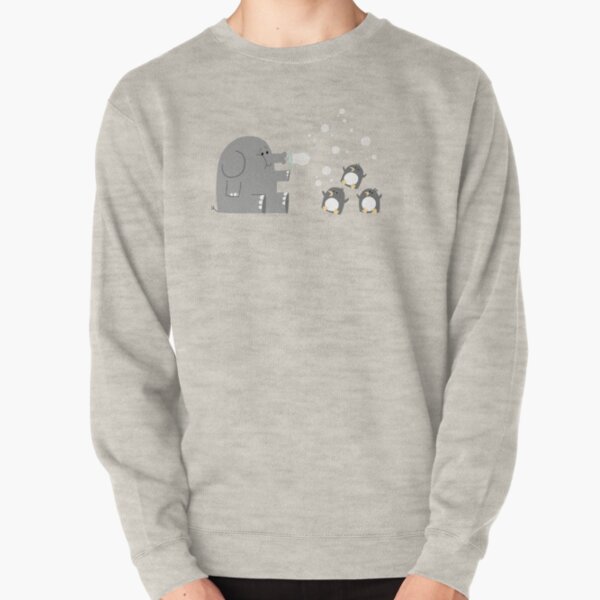 Elephants & Penguins love bubbles. Pullover Sweatshirt