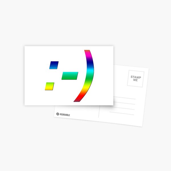 Smiley Face Vaporwave Text Emoticon Postcard By Platnix Redbubble